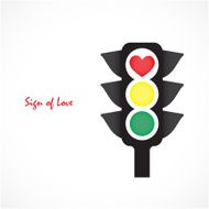 Traffic light icon with red heart sign