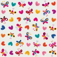 butterflies &amp; hearts pattern N2