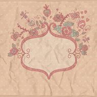 Vintage frame with flowers N3
