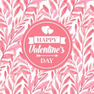 Vector watercolor postcard Valentine&#039;s Day Seamless pattern N2