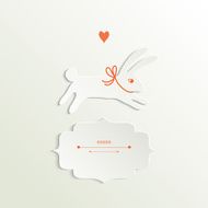 Vector white paper rabbit