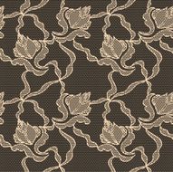 Black lace vector fabric seamless pattern N38