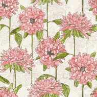 Seamless pattern with hand drawn flowers N5