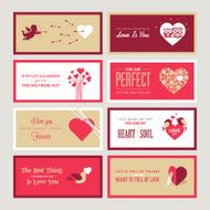 Set of Valentines day greeting card templates N2