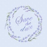 Vintage watercolor lavender wreath