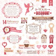 Set of Valentines Day design elements N18