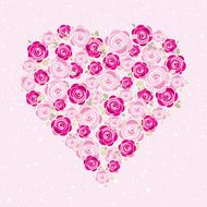 pink valentine heart with roses