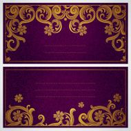 Vintage ornate cards with flowers in Victorian style