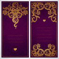 Vintage ornate cards with flowers in Victorian style N2