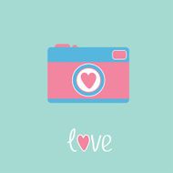 Photo camera with heart Love card