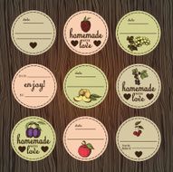 Retro set of labels for jam