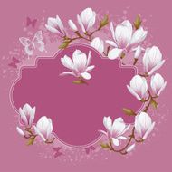 Vintage card with magnolia N2
