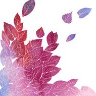 Floral composirion with leaves by watercolor N6
