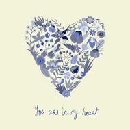 Beautiful floral heart Vector N3