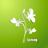 Spring background Paper violet on green