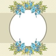 Vintage vector flower frame N163