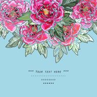 Beautiful peony bouquet design Hand drawn vector illustration N6