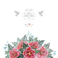 Beautiful peony bouquet design Hand drawn vector illustration N7
