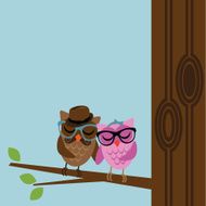 Hipster Owl Love Background