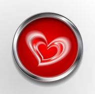 Abstract button with love symbol N2