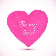 Bright pink marker textured vector heart N3