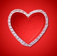 Happy Valentine&#039;s Day! Paper heart in lace