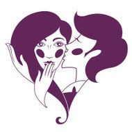 Kissing boy and girl Heart shape Monochrome