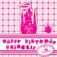 Happy birthday - Invitation card for girl with princess castle N2