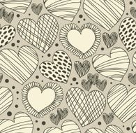 Seamless ornamental pattern with hearts N2