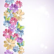 Beautiful background with paper flowers N4