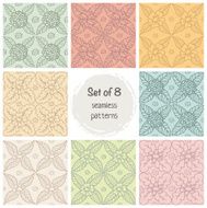 Set of pastel colors seamless patterns