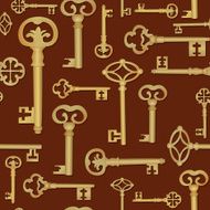 Vintage Key Seamless Pattern N2
