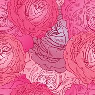 vector graphic seamless pattern of pink roses N2