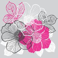 Floral background with flowers of peony N9