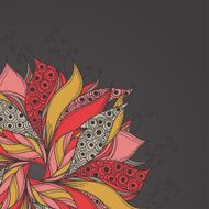 Template for card with fantasy flower N4