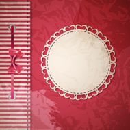 Vector greeting card or cover with bow N7