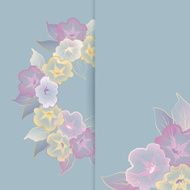 Floral template greeting card with pastel flowers N2