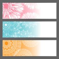 Vector floral illustration background Horizontal banner N2