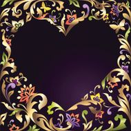 beautiful vector floral ornate heart frame