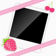 scrapbook elements with photos frame vector illustration N10
