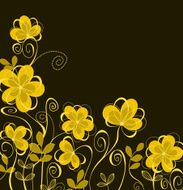 Abstract background with yellow flowers
