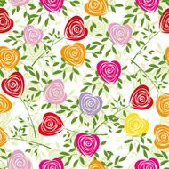 Multicolored art heart rose pattern