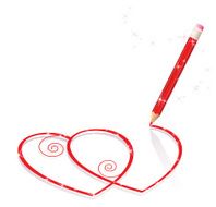 Hearts Drawn by pencil