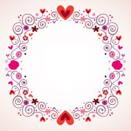 decorative hearts and flowers frame