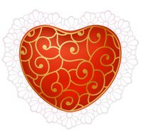 Red heart with lace N2