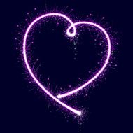 Pink sparkler heart