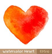 Red - Orange Watercolor Heart