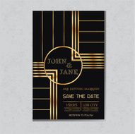 Save the Date - Wedding Invitation Card Art Deco Design