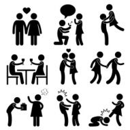 Lover Couple Love Proposal Pictogram