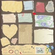 different aged paper objects vintage backgrounds and elements